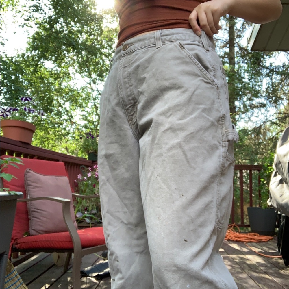 Carhartt cream dungarees